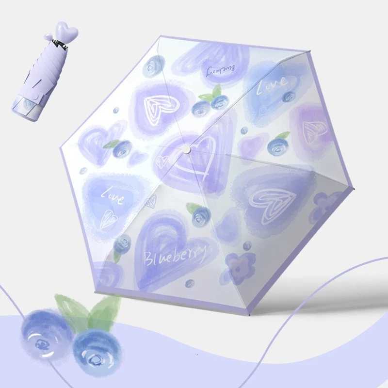 Folding Love Handle Fresh Fruit Vinyl Sun Protection Dual-Purpose Umbrella Womens Sun Umbrella Printing Manufacturer Spot Stock R250724