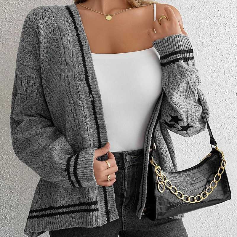 2025 Casual Single Breasted Cardigan for Women Spring Autumn Soft V-Neck Long Sleeve Sweater for Women Loose Print Cardigan Mujer X250724