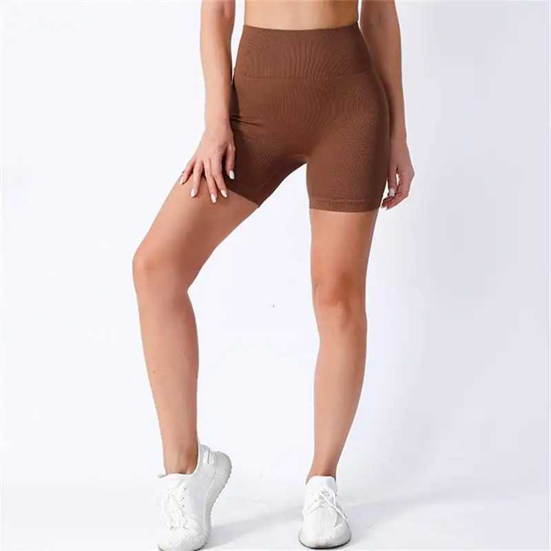 High-waisted Yoga Pant For Women Designed To Lift And Shape Tight-fitting With Solid Color And Ribbed Texture Sports Shorts XJ250724