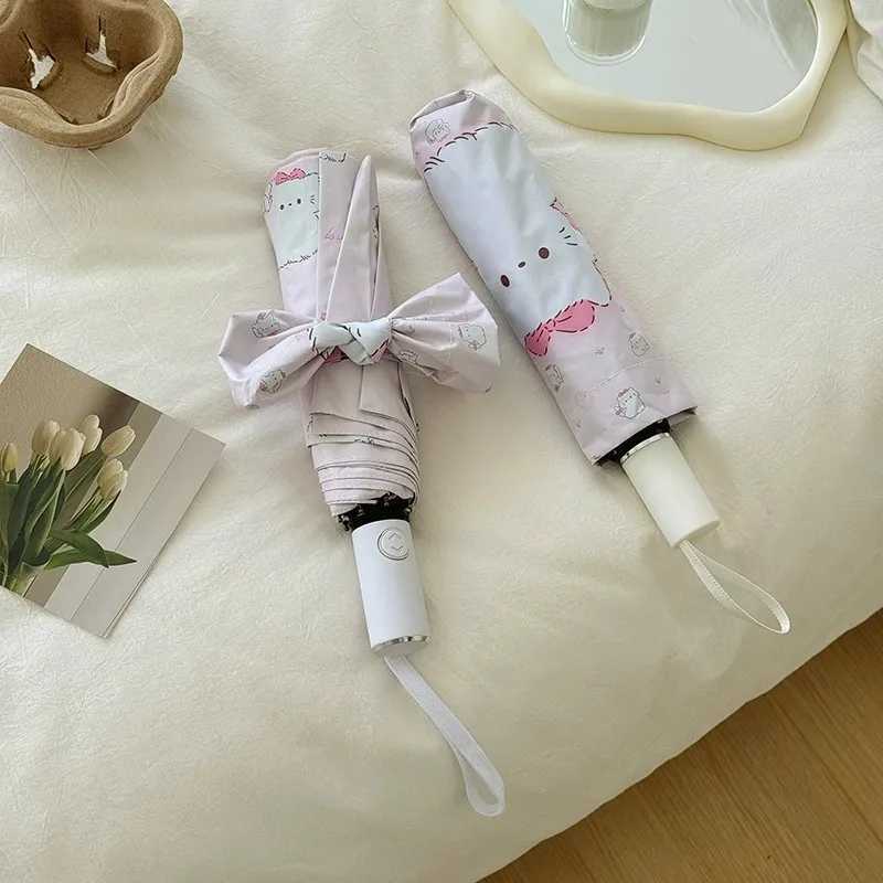 Cute Pink Kitten Folding Umbrella Sun Protection and UV Rain Dual-Purpose Sun Umbrella Student Portable Sunshade R250724