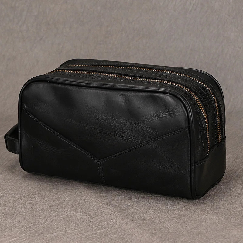 Mens Stroage Bag For Travel Wash Bags Clutch Bags Men Women Make Up Bags Genuine Leahter Durable Clutches Large 250723