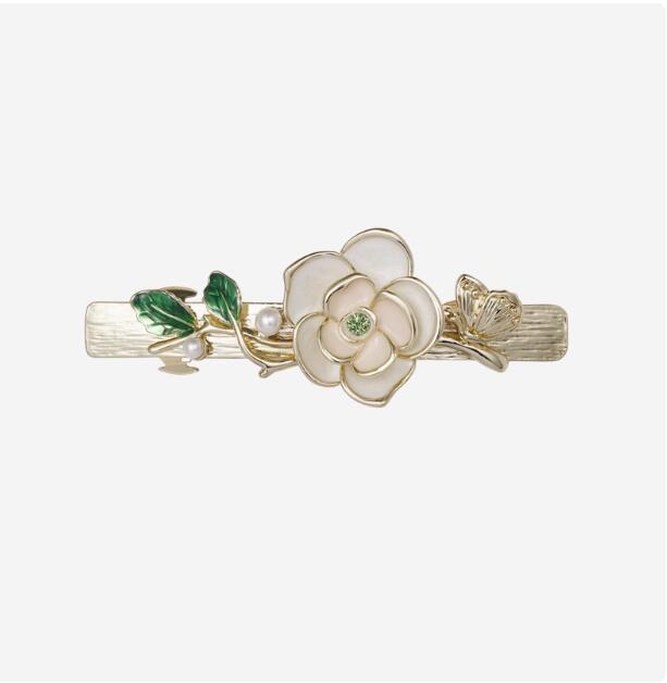 Luxury Spring Designer Womens Hairpin Brand CLASSIC RETRO ELEGANCE camellia flower Claw Clip Classic Hairclip Metal Shark Hairpin Hair Clips Hair Acce