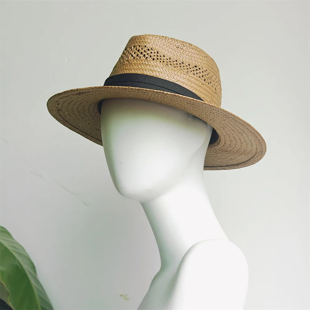 Panama Hat Summer Fashion Simple Men and Women Wide Brim Female Jazz Top Hat Classic Gentleman Beach Sun Hat sombrero hombre 250722