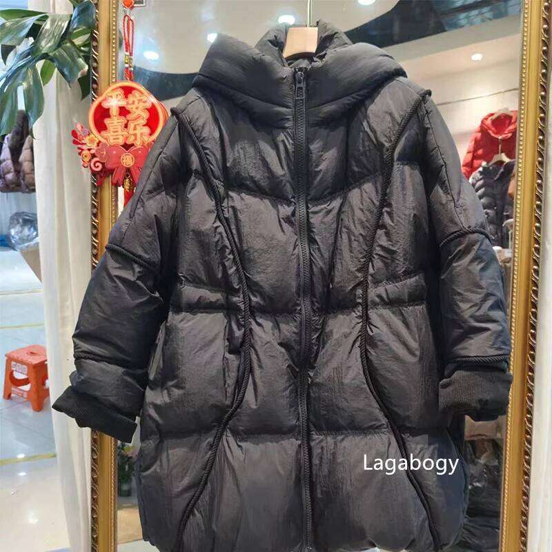 Lagabogy 2025 Winter Women 90%White Duck Down Jacket Hooded Warm Oversize Puffer Coat Female Casual Loose Parka Pocket Outerwear