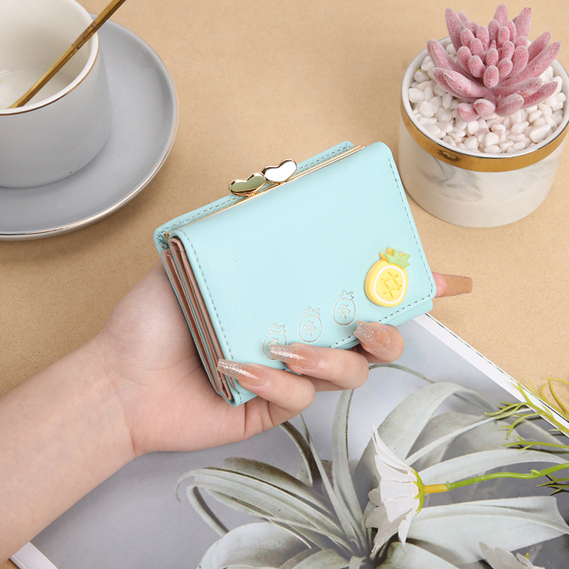 Free Shipping 2025 Designer Bag New Cute Foldable Women's Korean Wallet Cartoon Mini Clip Coin Wallet