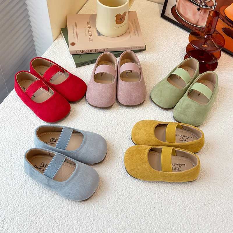 Spring Summer Shoes for Girls Dopamine Color Velvet Mary Jane Shoes Child Soft Sole Elastic Band Ballet Flats Kids Casual Shoes XJ250724