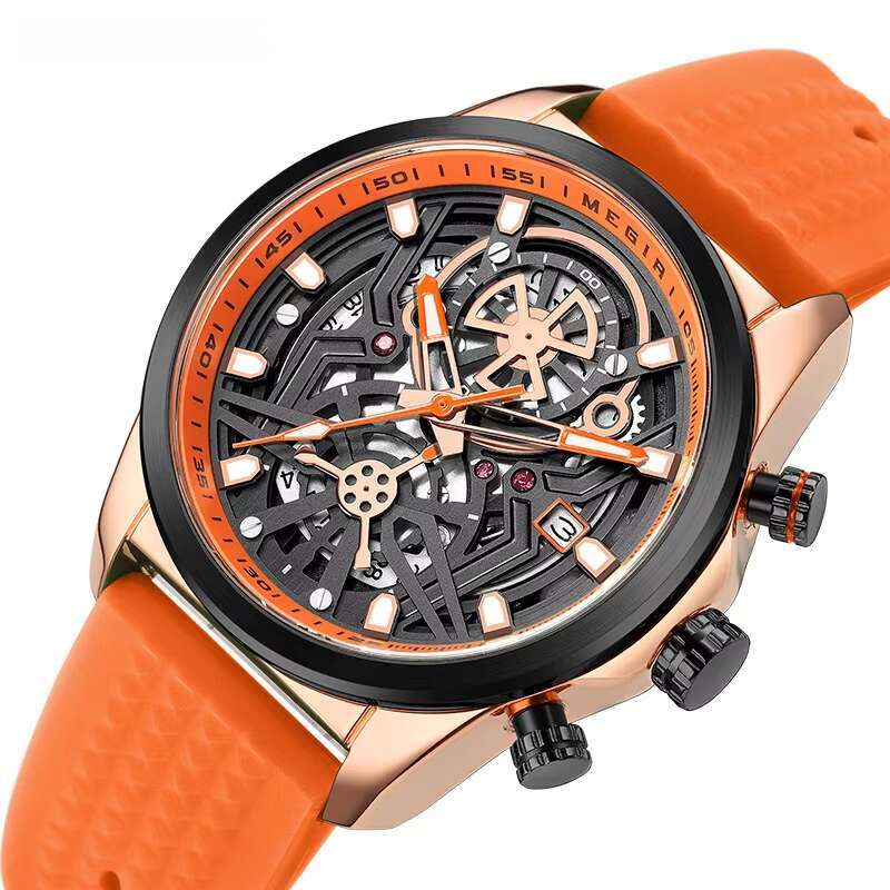 DHwatches MEGIR Men's Sports Watch - Chronograph, 30M Waterproof, Silicone Strap, Fashion Quartz Wristwatch for Active Men