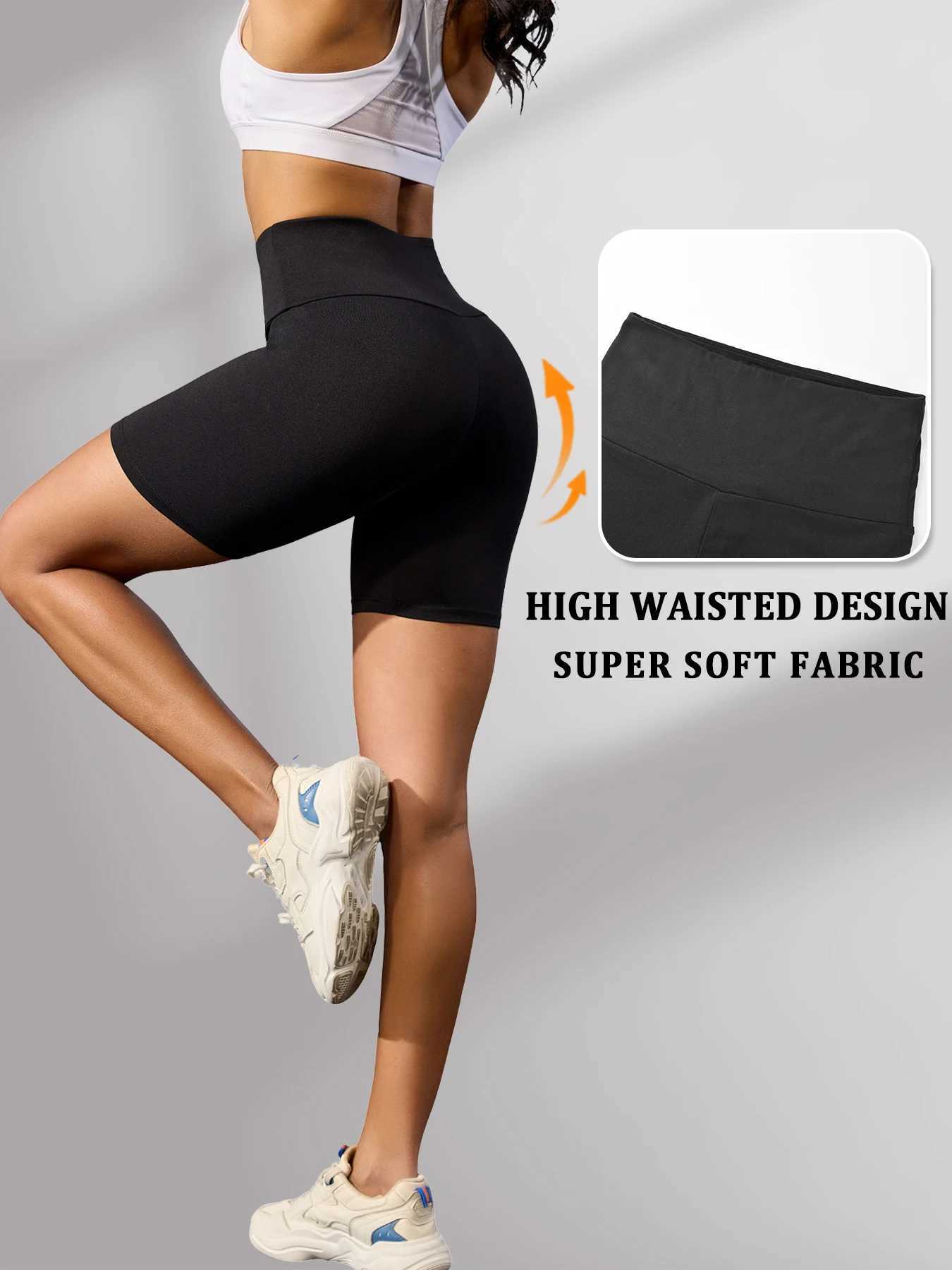 Womens High Waisted Biker Shorts Super Soft Tummy Control No See Through Workout Yoga Running Athletic Push Up Gym Fitness XJ250724