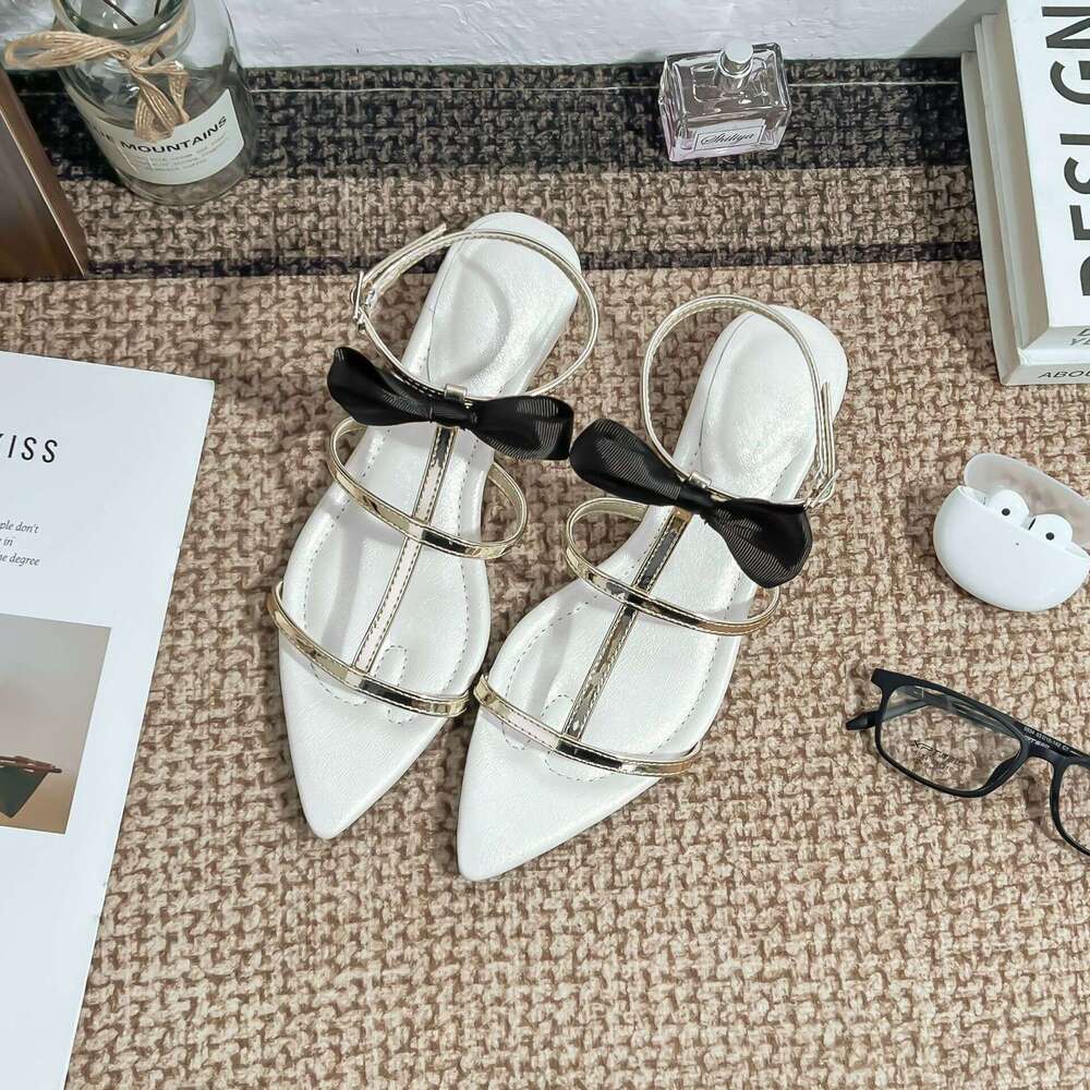 Summer Sexy Pointed Open Toe Wedge Sandals Women's Outdoor Wear High-end Versatile Breathable Shoes