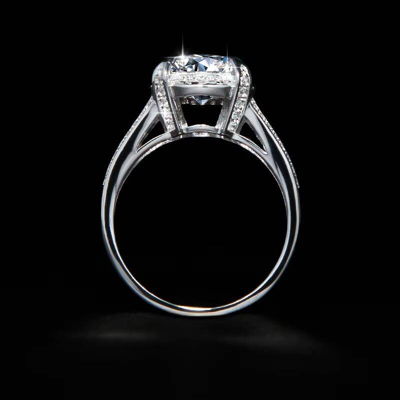 Luxury Design Quality Diamond 2CT Moissanite Wedding Ring Anniversary Ring Silver Plated Flower 18k Women Engagement