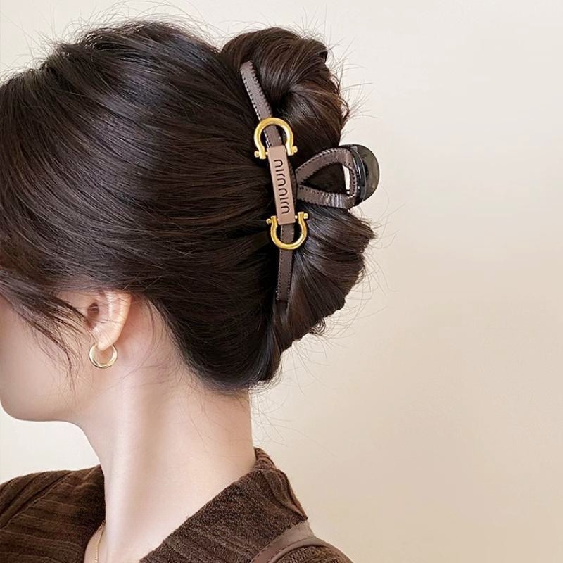 Brand Vintage leather Hair Clips for Fashion Girls Designer Jewelry Accessories Geometric For Women Hairpins Headdress