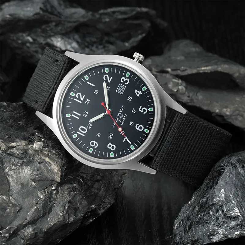 Men Brand Cheap Watches Students Fashion Casual Nylon Band Sports Military Date Quartz Wristwatch Mens Cheap Watch Mens Watch W250724