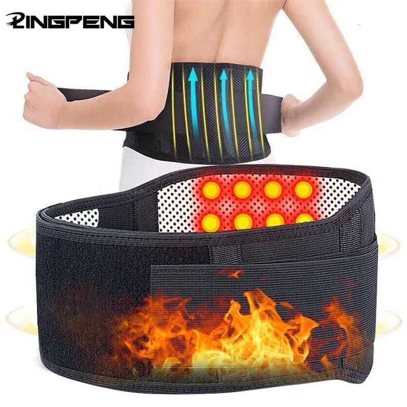Adjustable Waist Belt Brace Self Heating Magnetic Back Waist Support Belt Lumbar Brace Massage Band W250724