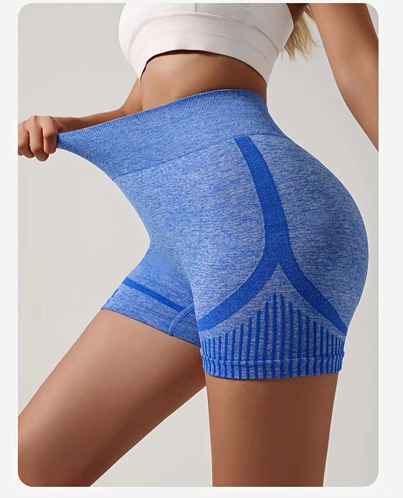 Women Solid Color Sports Shorts High Waist Hip Lift Elastic Running Gym Yoga Shorts Breathable Quick Dry Fitness Yoga Leggings XJ250724