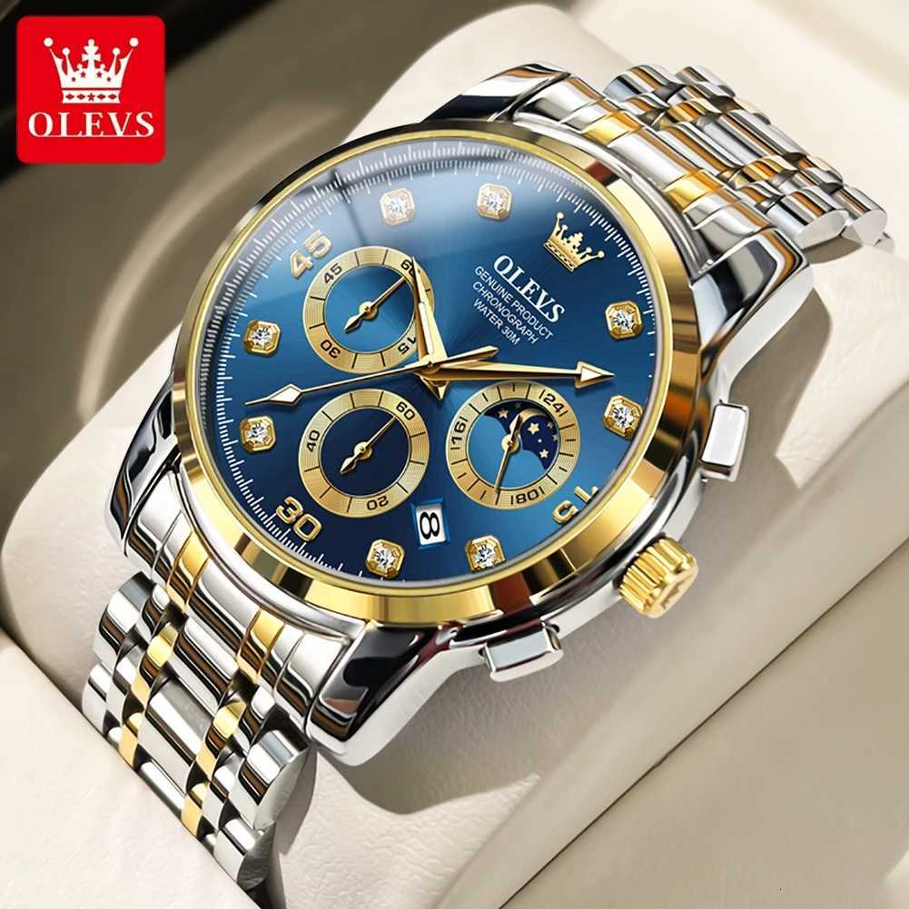 OLEVS Luxury Watch for Men Original Fashion Business Man Quartz Wristwatches Waterproof Stainless Steel Mens Watch Reloj Hombre W250724