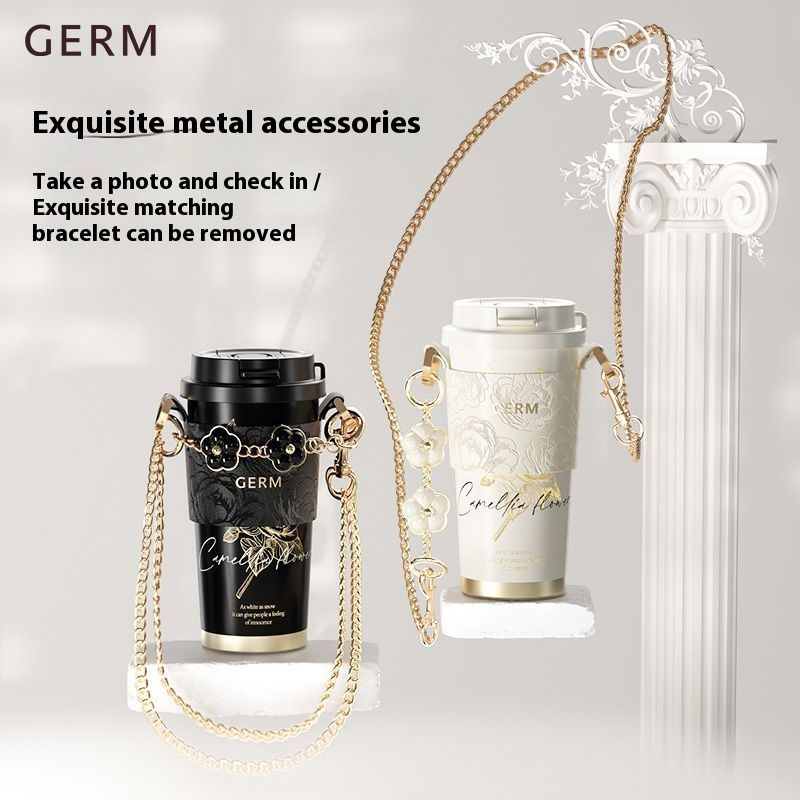 Designer Ceramic Mugs Coating Lined 100% Leakproof Vacuum Insulated Tumbler with Lid and Straw Luxury Iced Tea or Coffee Smoothie Water Bottle