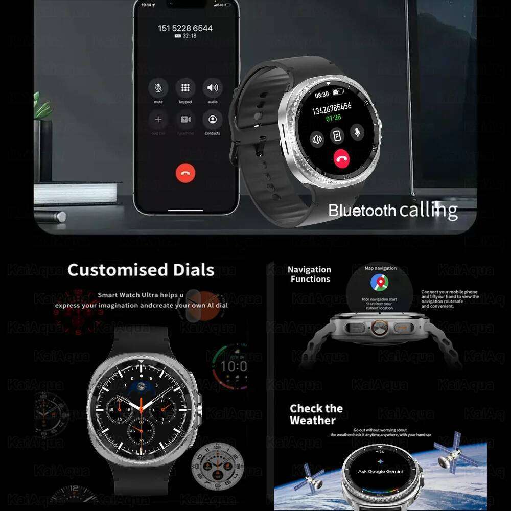 New Fashion Watch8 Ultra Watch Men AMOLED HD Screen Fiess BT Call NFC 3Atm Waterproof Sleep Smart Watch Women For Samung