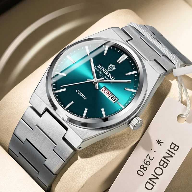 BINBOND Elegant Watches For Women Waterproof Luminous Date Week Ladies Watch Quartz Stainless Steel Womans Fashion Wristwatch W250724