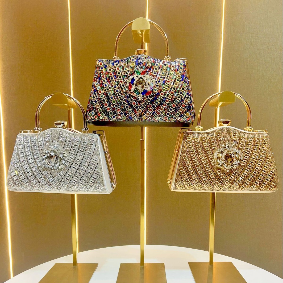 Designer New High-End Diamond-Studded Handbag Large Capacity Crossbody Evening Luxury Women's Bag