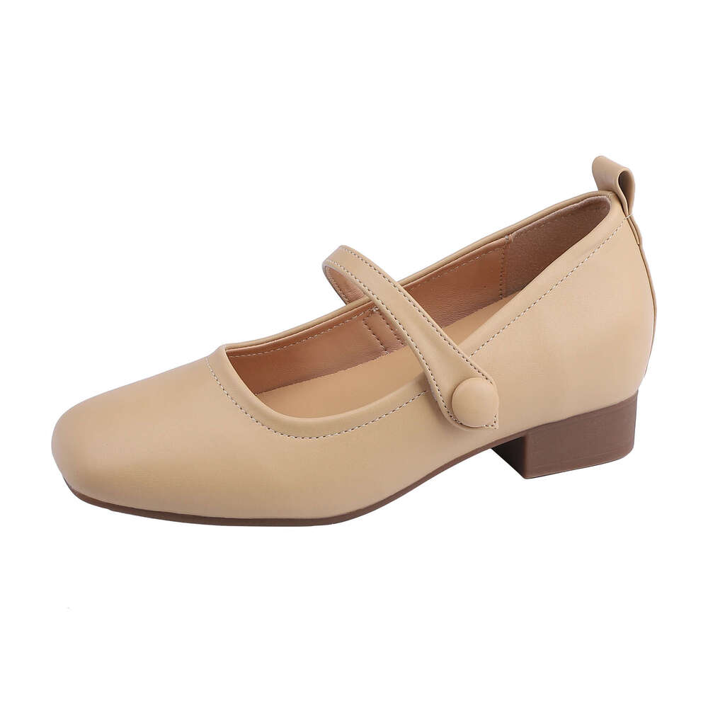Mary Jane Women, High-End Outdoor Wear, Hidden Wedge, Soft Sole, French Sweet Style, Uniform High Heels, Versatile Single Shoes for Women