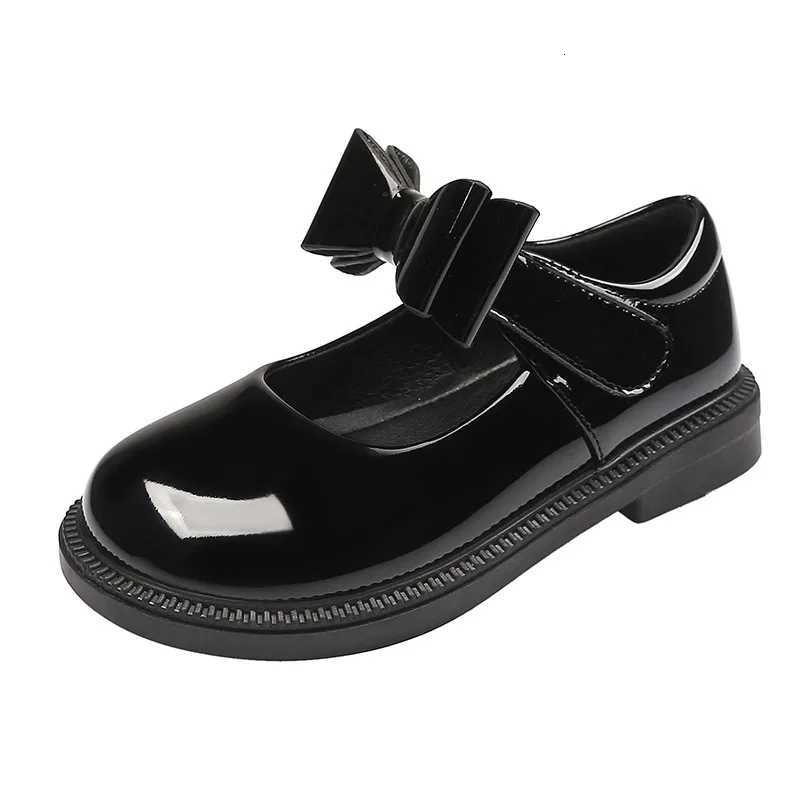 New Girl Leather Shoes Princess Kid Student School Casual Black Versatile Shoes Hook Loop Children Glossy Mary Jane Autumn HotXJ250724