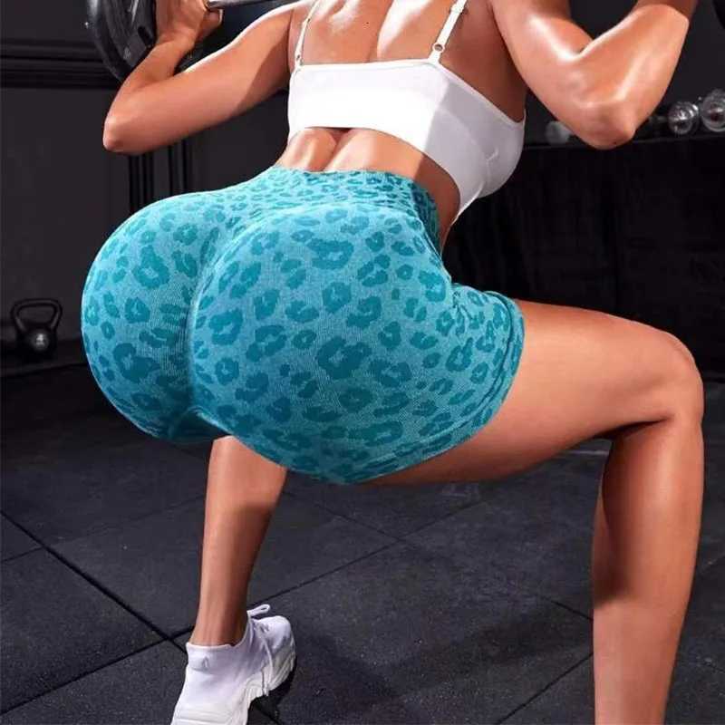 Leopard Print Sport Shorts Fitness Yoga Shorts High Waist Gym Shorts Seamless Scrunch Butt Women Running Shorts Sports Shorts for Women XJ250724