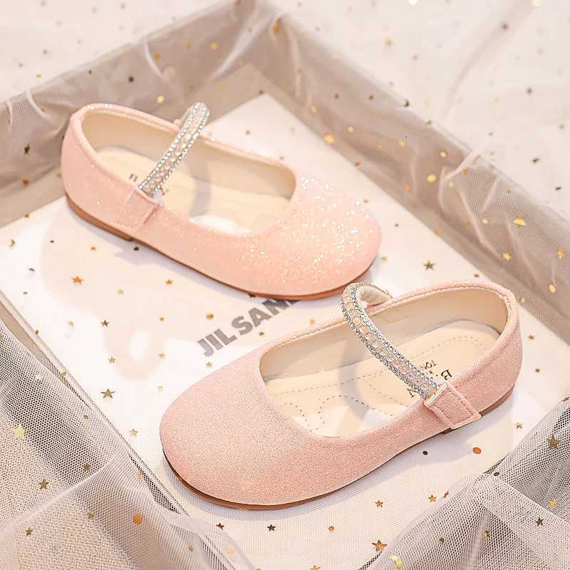Girls Mary Janes Shoes for Party Wedding Children Princess Shoes Kids Rhinestones Shine Shoes Solid Color Simple Non-slip 2025 XJ250724