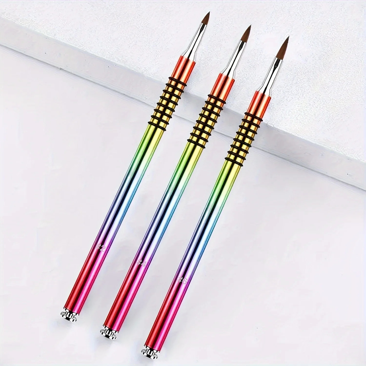 3pcs Acrylic Crystal Nail Brush Professional Nail Beauty n Non-Slip 3D Nail Art Brush Manicure Tool For Uv Gel Builder Dra 250716