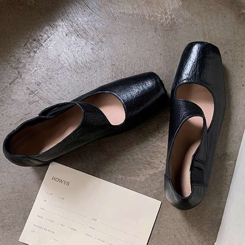 Designer Autumn New Ballet Soft Sole Chunky Heel Single Women Fashion Outdoor High Heels French Style Women's Shoes