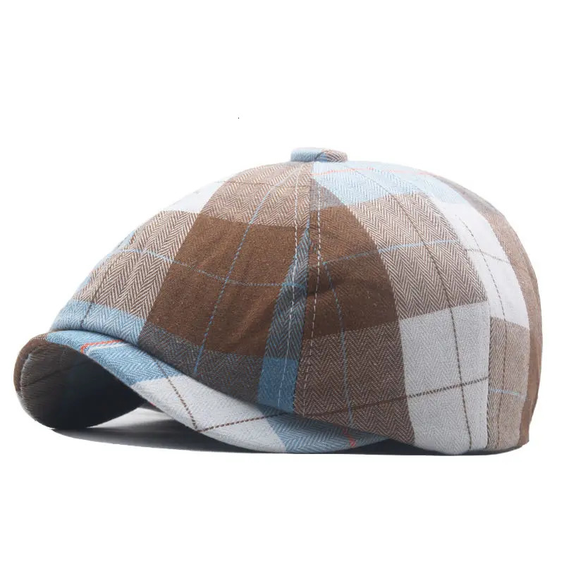 Four Seasons Polyester Stripe Print sboy Caps Flat ed Cap Men and Women Painter Beret Hats 125 250723
