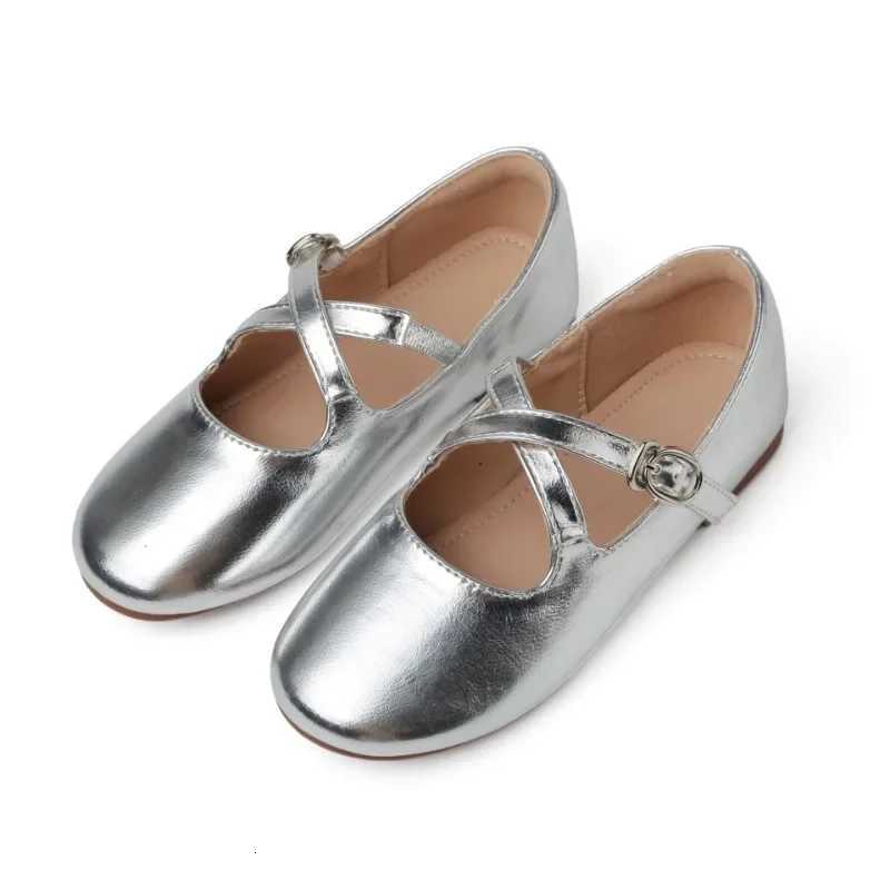 Girls Ballet Shoes Solid Color Childrens Leather Shoes Fashion Casual Versatile Kids Princess Par Wedding Flat Shoes Non-slip XJ250724