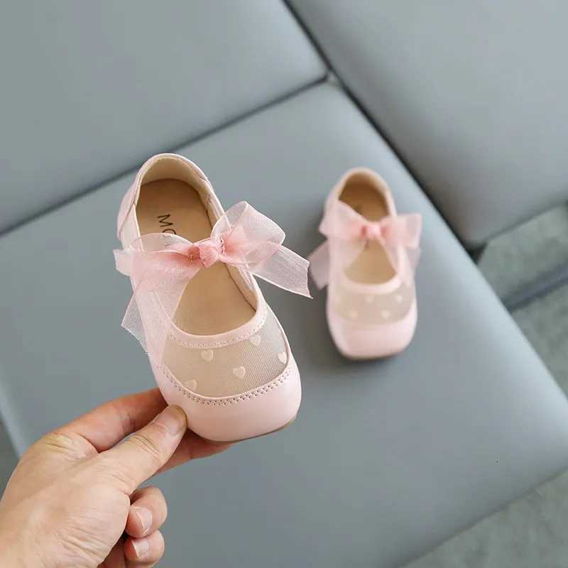 Little Girls Mary Janes Mesh Riband Square Toe Cute Children Flat Shoes 21-30 Toddler Autumn Three Colors Sleek Kids Shoe XJ250724