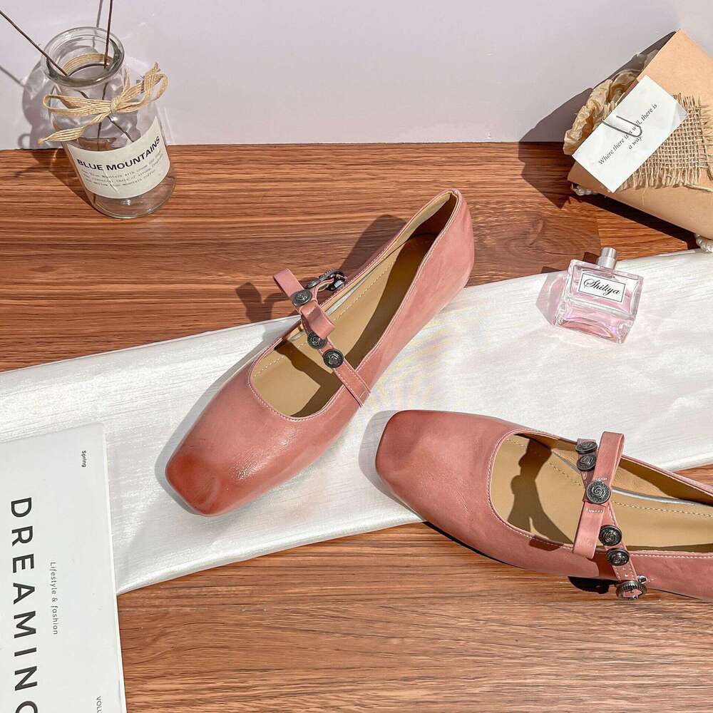 Women's Summer Single Outdoor Wear, High-End Feel, Polished Color, One-Strap Mary Jane for Women 2025, Paired with Skirts, Casual Shoes
