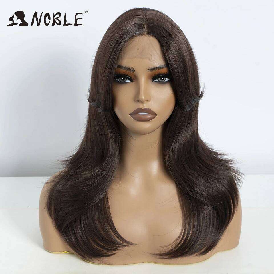 Noble Synthetic Front Ombre Straight Human Hair Cosplay Part Blonde Wigs For Women Synthetic Lace Wig