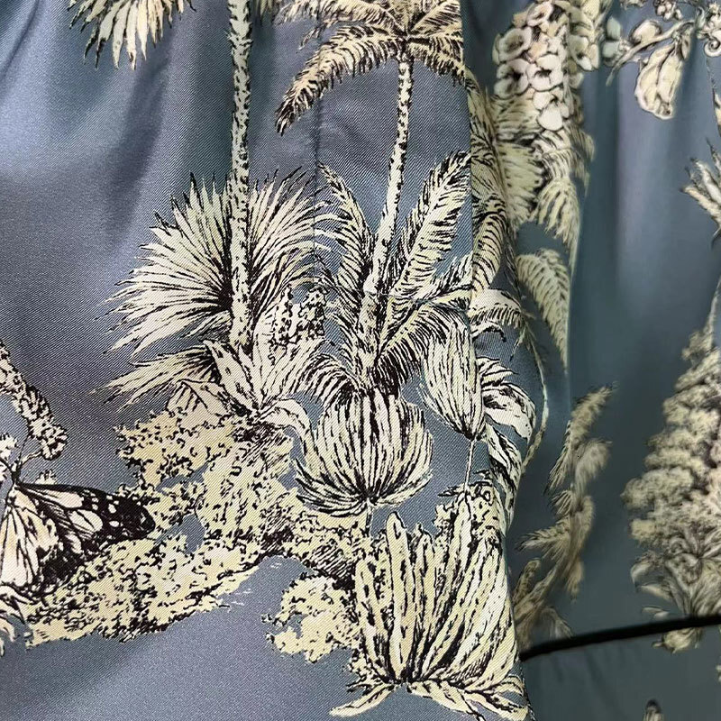 Ladies Silk Palm Tree Print Shorts Y2K Designer High-End Luxury Classic Elastic Waist Luxury Casual Homewear S0760