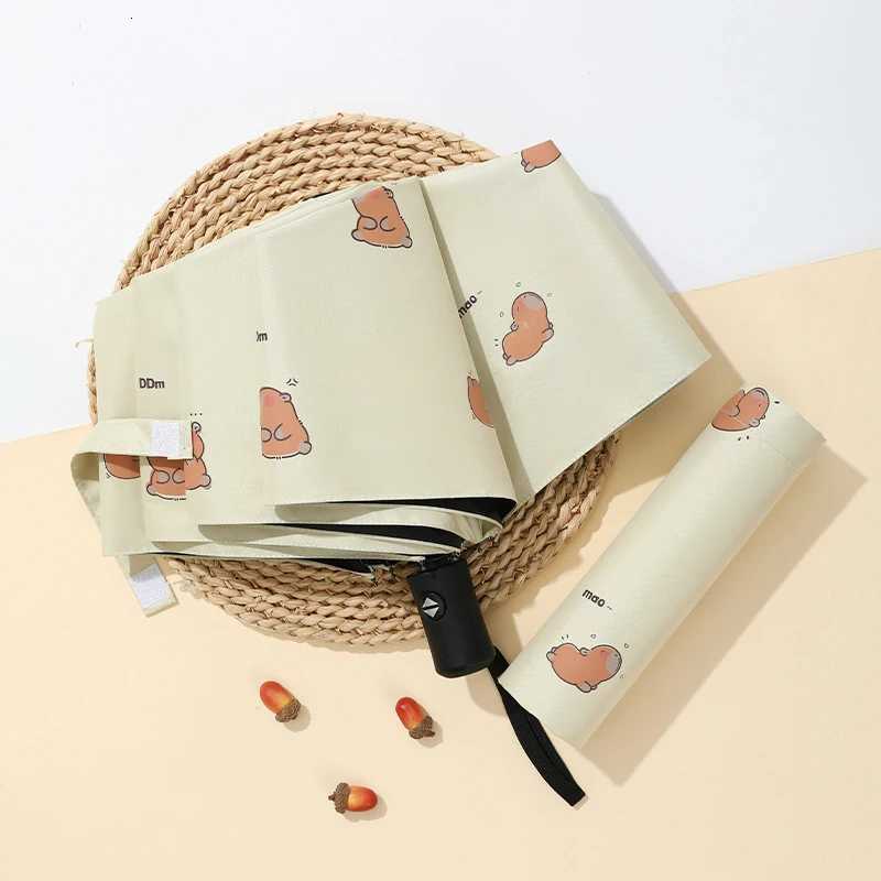 Dog Pattern Folding Umbrella Cartoon UV Protection Sunshade Umbrella Tri-folded Umbrella Automatic/Manual R250724