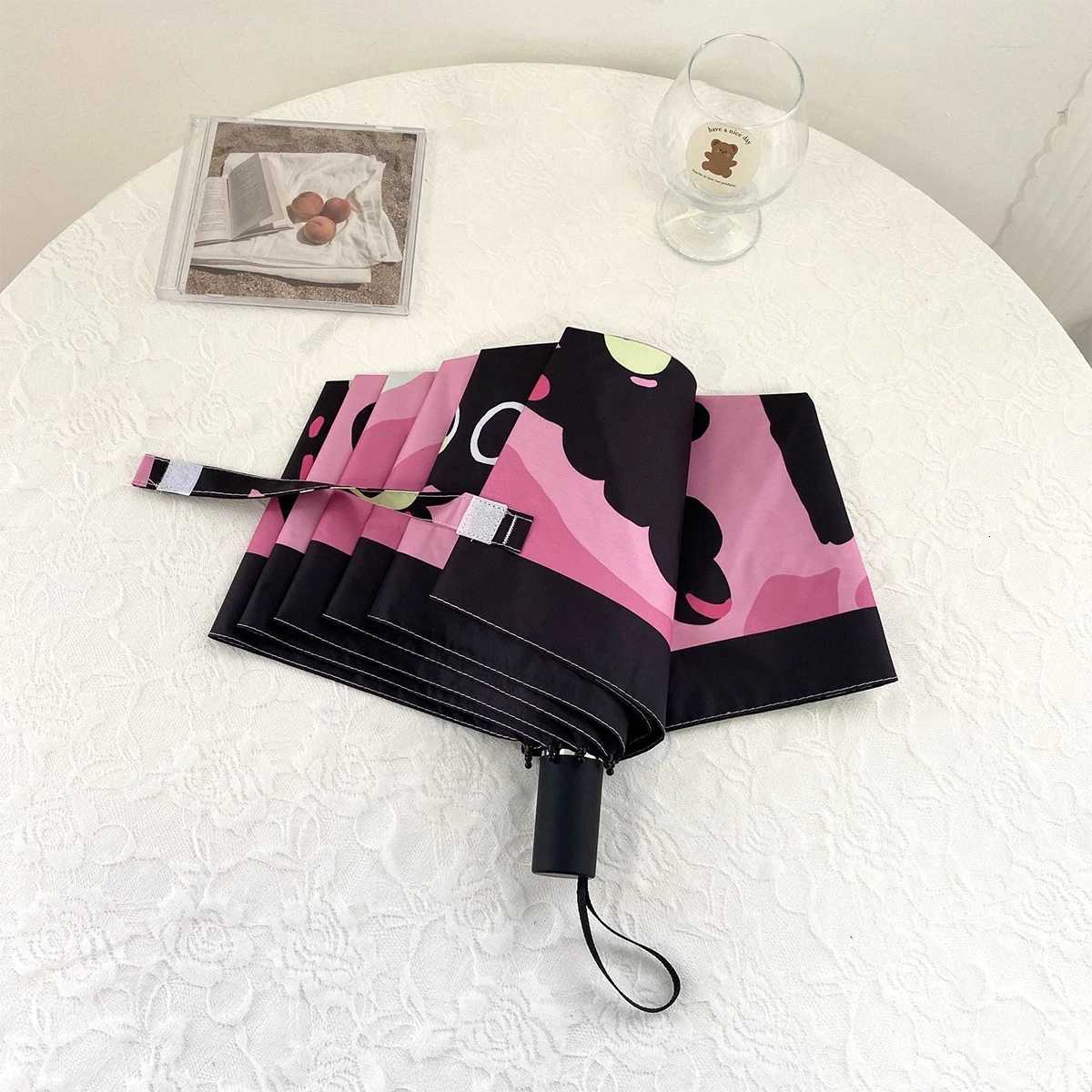 Cute Cat Fully Automatic Umbrella with Three-Fold Function for Both Rain and Sunshine Sun Protection and UV Protection Travel R250724