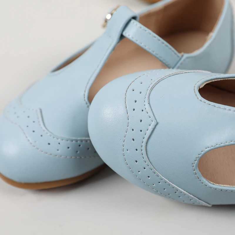 8 New Kids Shoes Children Princess Shoes Baby Girls Beige Leather Shoes Toddler Fashion Flats Soft Sweet Shoes Par Mary Jane XJ250724