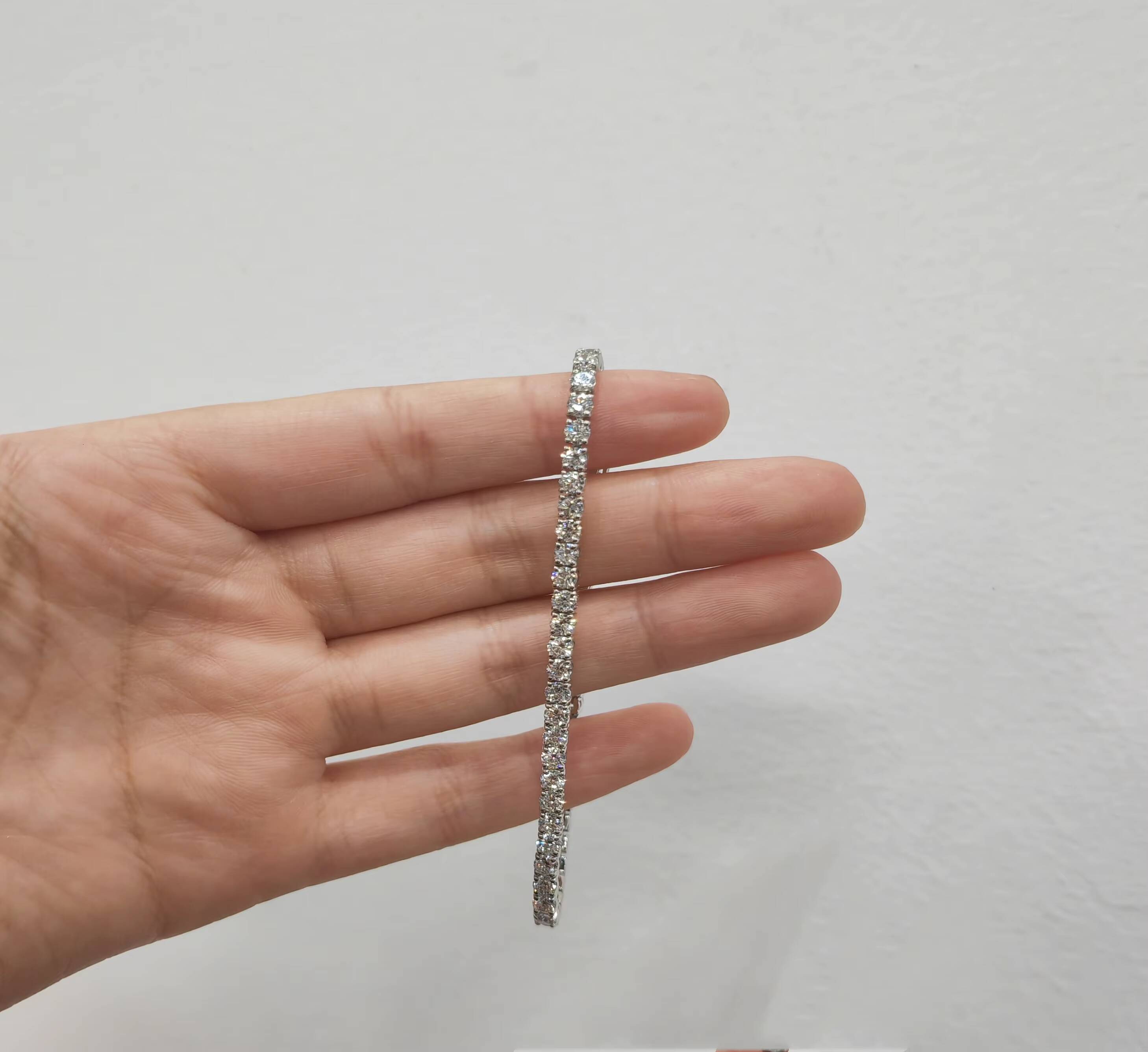 Custom 14k 18k Gold Lab Grown Diamond Jewelry 3mm 4mm 5mm Vvs Diamond Tennis Chain Necklace Bracelet