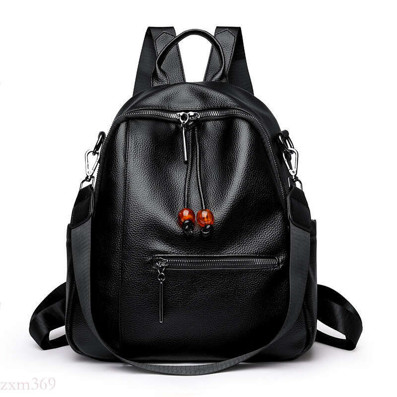 New Style High-End Soft Leather Commuting Versatile School Bag Women's Large Capacity Backpack