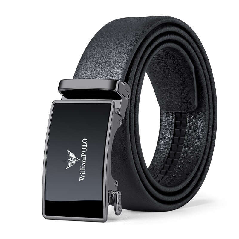 Paul High-End Genuine Automatic Buckle Men's Simple Business Alloy Soft Leather Belt Men