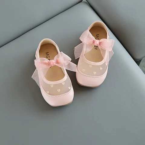 Little Girls Mary Janes Mesh Riband Square Toe Cute Children Flat Shoes 21-30 Toddler Autumn Three Colors Sleek Kids Shoe XJ250724