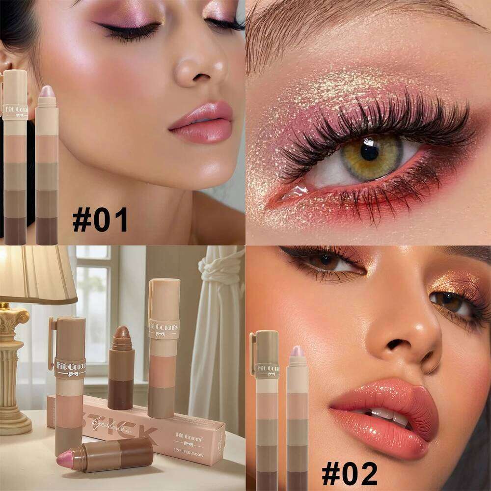 5-in-1 lti-pose Eyeshadow Stick Shimmery Glitter High-Shine Coral Brown Easy to Use Smooth Lip & Highlighter Pen Makeup X250723 X2507