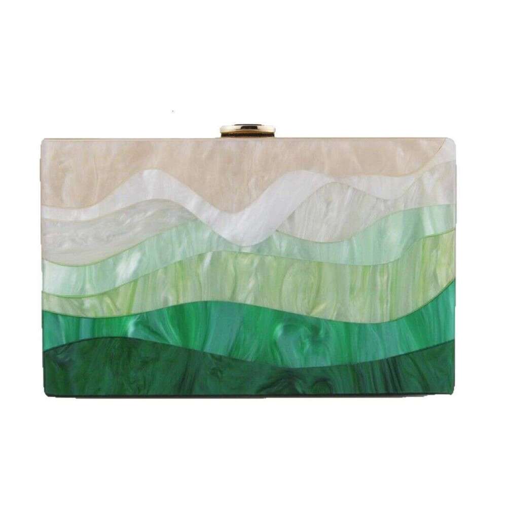 Designer Luxury Evening Diamond Evening Patchwork Trendy Acrylic Single Shoulder Chain Bag for Women