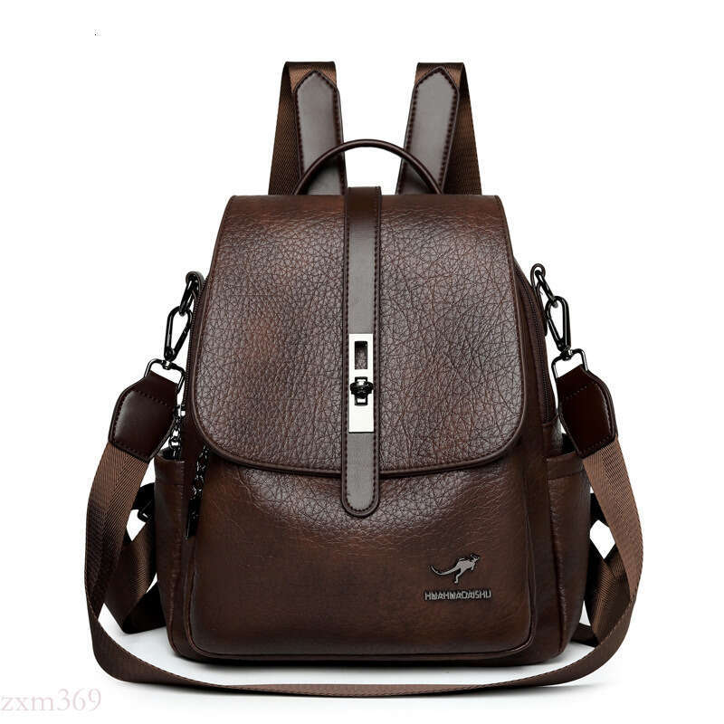 Soft Leather Backpack for Women, New Korean Style, Versatile Large Capacity Women's Backpack, Lightweight Travel School Bag, Trendy