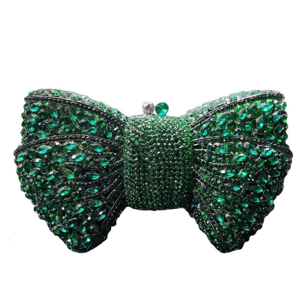 Designer Luxury Evening Diamond Premium Bowknot Diamond-Studded Evening Banquet Dress Rhinestone Women's Bag New Bow Clutch