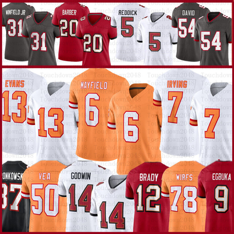 Bucky Irving Mike Evans 6 Baker Mayfield Football Jersey Emeka Egbuka Tom Brady Shilo Sanders Lavonte David Chris Godwin Vita Vea Calijah Kancey Antoine Winfield Jr