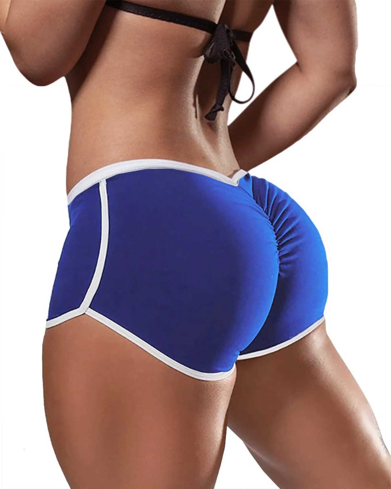 Summer Running Sport Shorts Women Low Waist Seamless Fitness Leggings Push Up Gym Training Tights Pocket Yoga Shorts Plus Size XJ250724