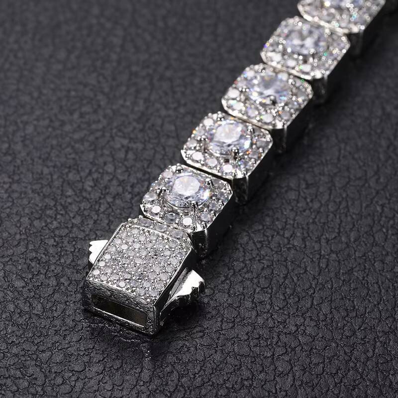 Punk Style Mens Jewelry Iced Out 18k Gold 925 Sterling Silver VVS Moissanite Diamond Tennis Chain Bracelet With GRA Certificate