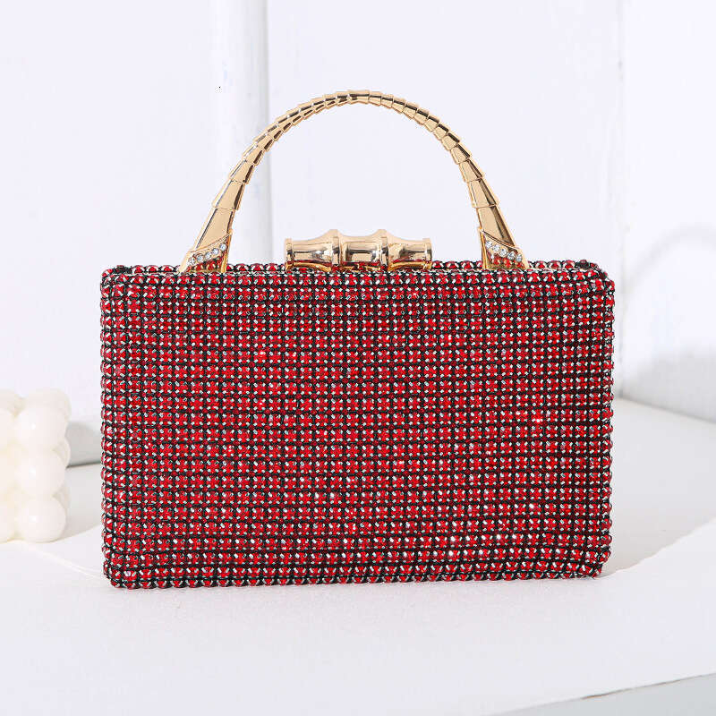 Designer Luxury Evening Diamond 2025 New Diamond-Encrusted Evening Bag Socialite Banquet Dress Metal Handheld Handmade Diamond Clutch